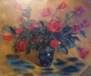 Niet of onleesbaar gesigneerd - Hollandse School 19e eeuw - gesigneerd - Stilleven - Rozen op vaas kopen? Bied vanaf 1!