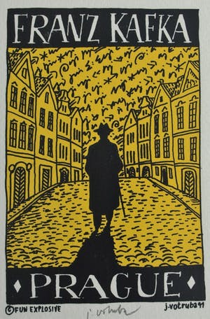 Jiri Votruba - 2x Litho , Franz Kafka, Praag – gesigneerd - 1991 kopen? Bied vanaf 75!
