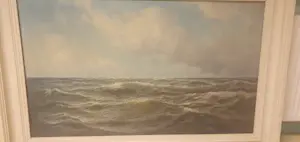 Andre Gignac - Zee met wolken - 1 meter breed! Met lijst erbij 1 meter 19 centimeter kopen? Bied vanaf 175!