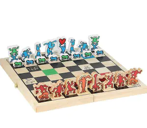 Keith Haring - schaakbord met karakteristieke stukken kopen? Bied vanaf 99!