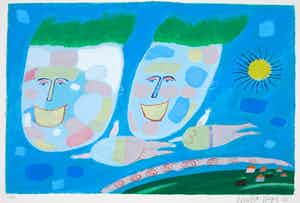 Wouter Stips - Zeefdruk, Samen op vleugels verkocht voor € 40!