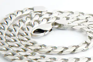 107- Zwaar 1e gehalte zilveren halssieraad - glad gepolijste gourmette schakels kopen? Bied vanaf 65!