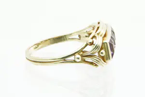 20- Klassieke 14Krt geel gouden dames ring met 3x  Amethisten kopen? Bied vanaf 150!