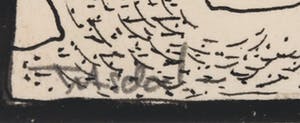 Henri Titselaar - Inkttekening, Abstracte compositie + boek - Ingelijst kopen? Bied vanaf 40!