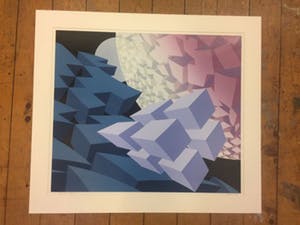 Hans Klaui - Mooi geometrische zeefdruk van Hans Klaui, kopen? Bied vanaf 40!