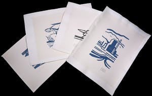 Paul Overhaus - Lot van 4 houtsnedes, Landschappen kopen? Bied vanaf 1!