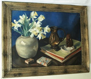 Andre van der Vossen - Olieverf op doek – Ingelijst stilleven - vroeg werk uit 1933 kopen? Bied vanaf 450!