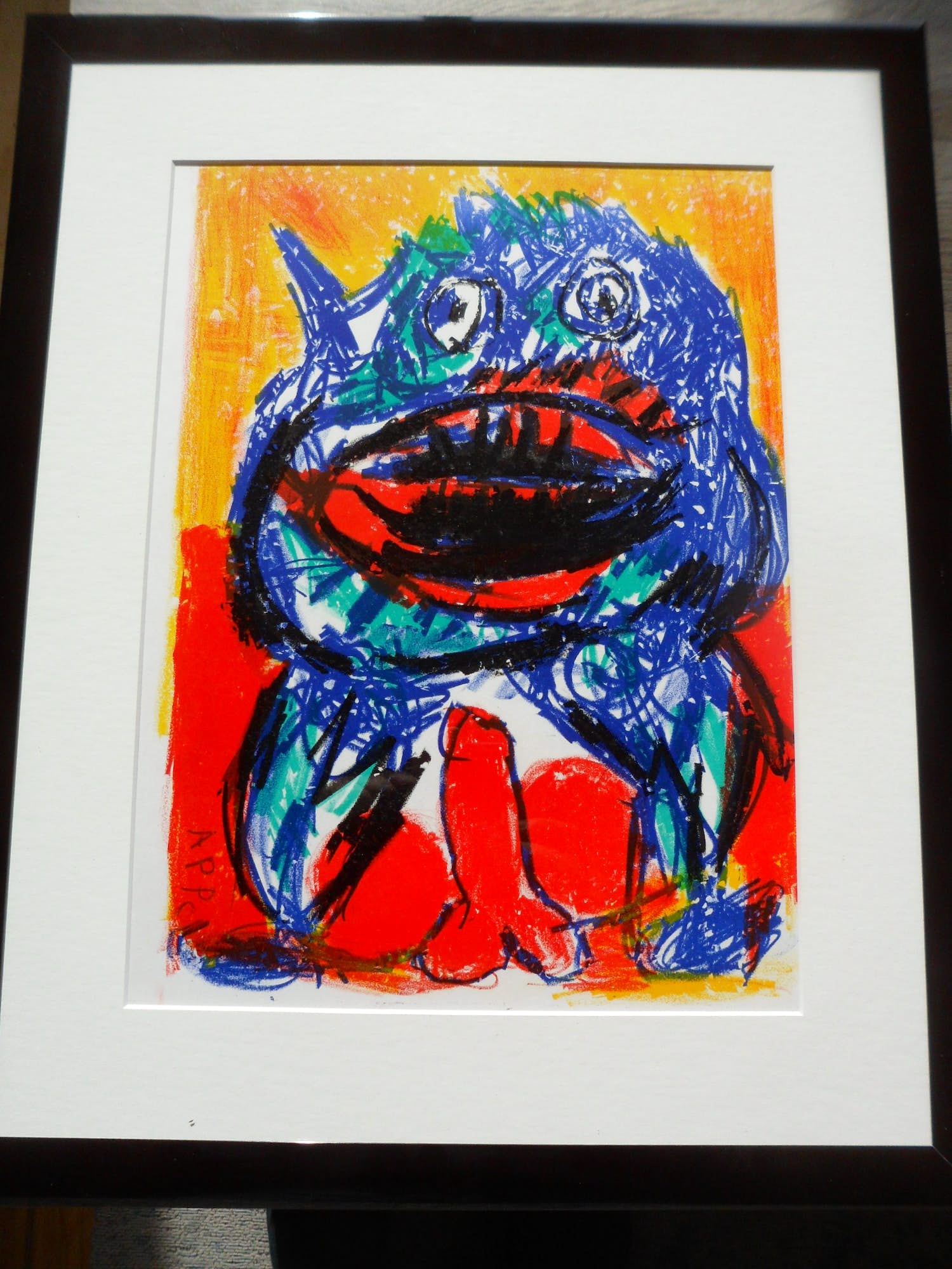 Karel Appel - Litho uit portfolio 'One Cent Life' nieuw ingelijst verkocht voor € 180!