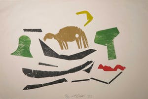 Carel Visser - Houtsnede op geschept papier, Zonder titel kopen? Bied vanaf 150!