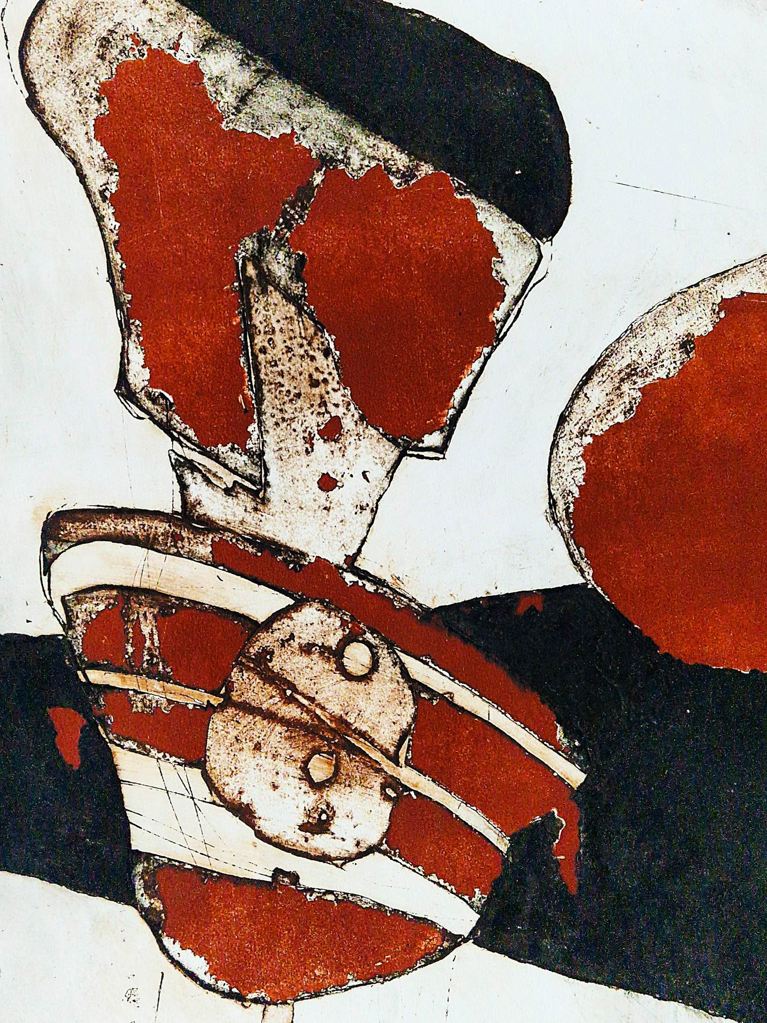 Cees Kortlang - Grote handgekleurde reliëf Ets/aquatint - potloodges. - zeer kleine oplage (15) verkocht voor € 59!
