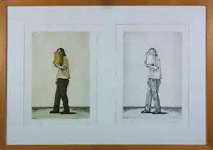 Buy Erlend Steiner Lovisa - (Ingekleurde) Etsen op papier, Pierre - Ingelijst? Bid from 35!