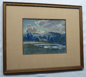 Frederik Teding van Berkhout - Ingelijste aquarel , Duinlandschap kopen? Bied vanaf 60!