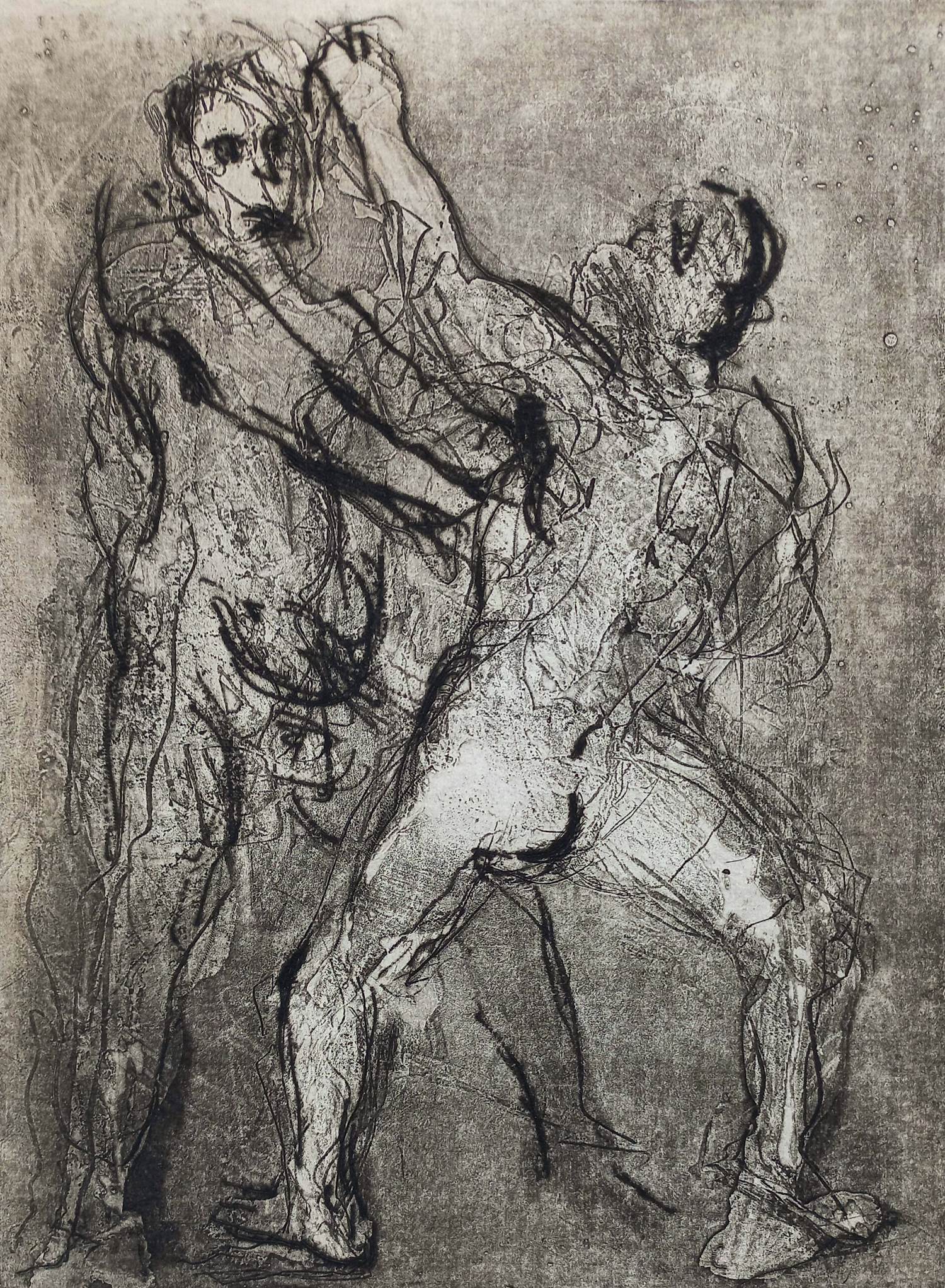 Constant - Vechtpartij, suikeraquatint ets (kleine oplage) verkocht voor € 550!