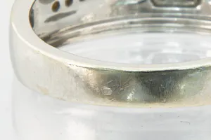 Opvallende diamanten (0.20ct) Fantasiering- 18 karaats wit-goud - gekeurd kopen? Bied vanaf 280!
