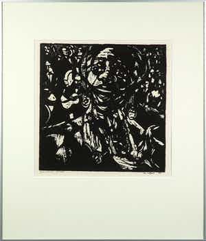 Fon Klement - Houtsnede, Donna Hightower, Jazz zangeres - Ingelijst verkocht voor € 100!