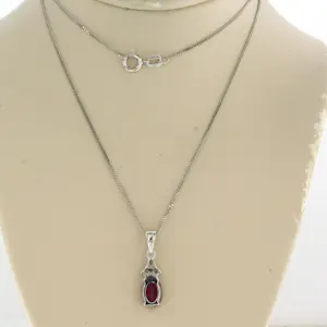 Acheter14k gouden collier en hanger met robijn en briljant geslepen diamant tot.0,10ct? Enchérissez de 450!