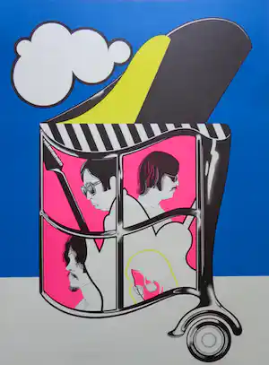 Ger Siks - POP ART / KLEURZEEFDRUK / 69x49cm verkauft für € 1!