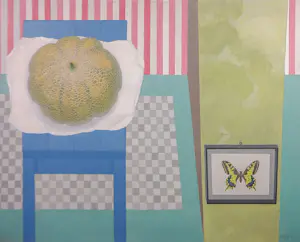 Kees Balvers - Acryl, Meloen en vlinder - Ingelijst kopen? Bied vanaf 150!
