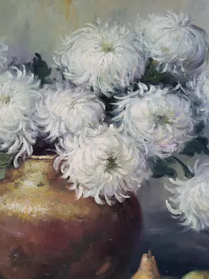 Pieter Johannes Tol - Bloemstilleven van Chrysanten in een pot. kopen? Bied vanaf 125!