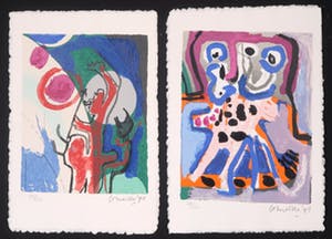 Corneille - Uitgave met 5 zeefdrukken en gedicht van Bert Schierbeek, Een schedel vol stem kopen? Bied vanaf 300!