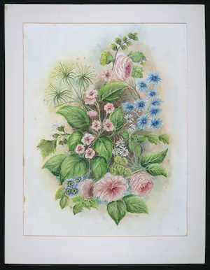 Rob Stoffer - Krijt en gouache op papier, Bloemstilleven kopen? Bied vanaf 1!