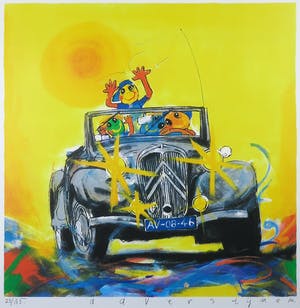 Ad Verstijnen - Zeefdruk, Citroën Oldtimer - Ingelijst kopen? Bied vanaf 50!