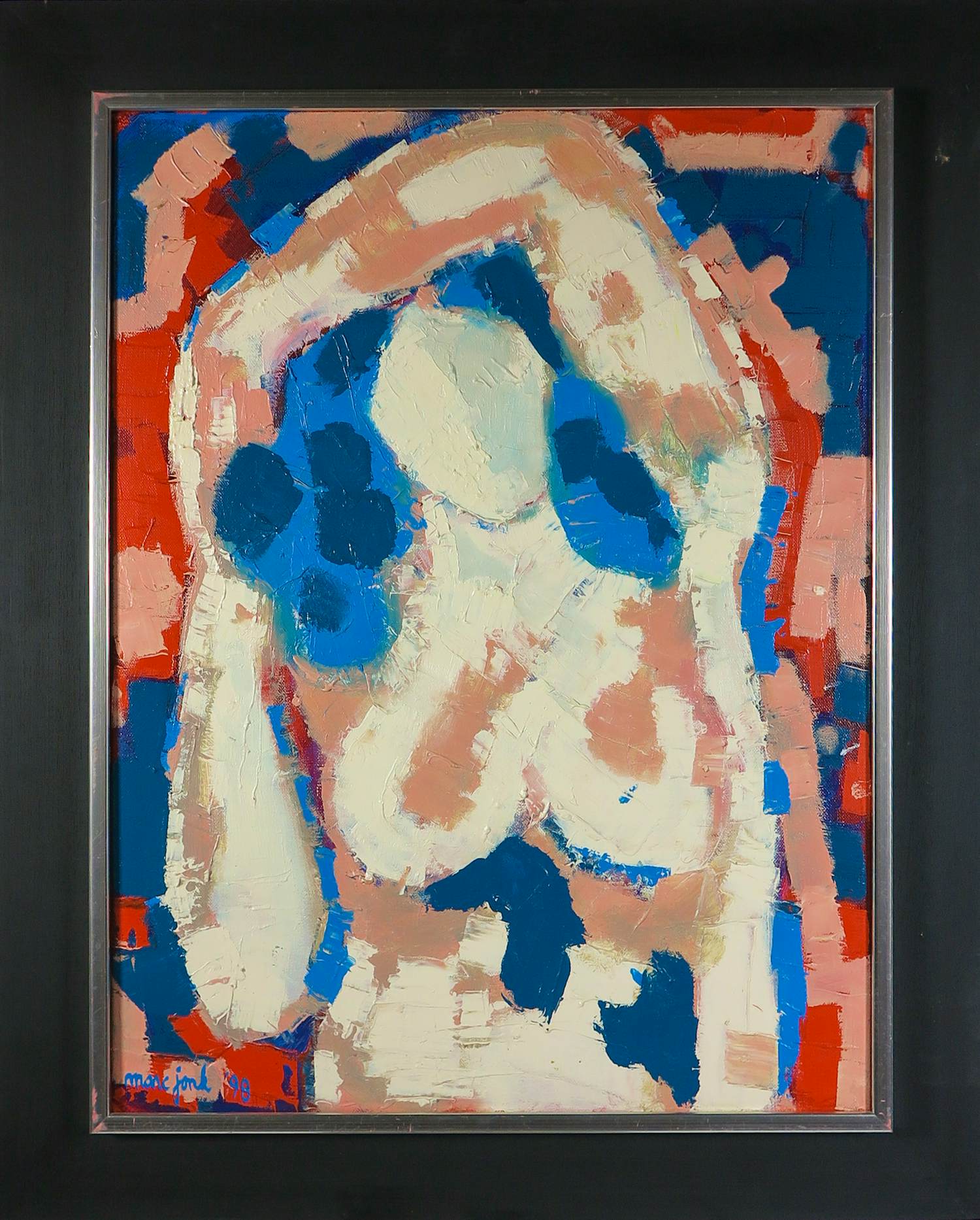 Marc Jonk - Arcyl op doek, Naakt (nr. 2) - Ingelijst verkocht voor € 150!