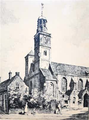 Hendrikus Roodenburg - Nicolaïkerk Utrecht - ets uit 1954 - genummerd 65 verkocht voor € 45!