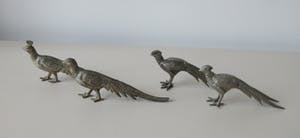 Curiosa - Vier metalen figuren van fazanten en pauwen kopen? Bied vanaf 1!