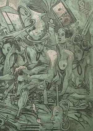 Carlos Ceesepe - Litho , Surrealistische voorstelling - 75½ x 112 cm kopen? Bied vanaf 125!