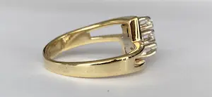 14 karaat geelgouden  Ring  met ca  0.12 ct diamanten kopen? Bied vanaf 280!