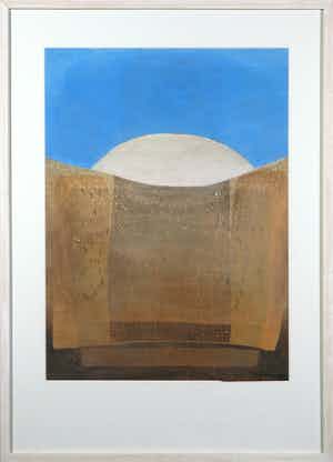 Fanny Mazure - Gouache op papier, Landschap - Ingelijst verkocht voor € 1!