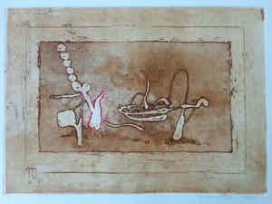 Jan Montyn - ABSTRACTIE / KLEURETS / 50x65cm / SIG / 2001 verkocht voor € 60!