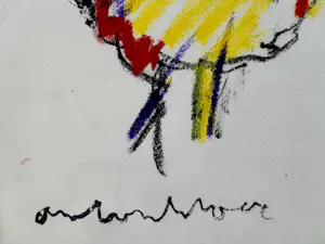 Anton Heyboer - Kip - Krijttekening - 1995 - 35 x 26 cm - ingelijst kopen? Bied vanaf 150!