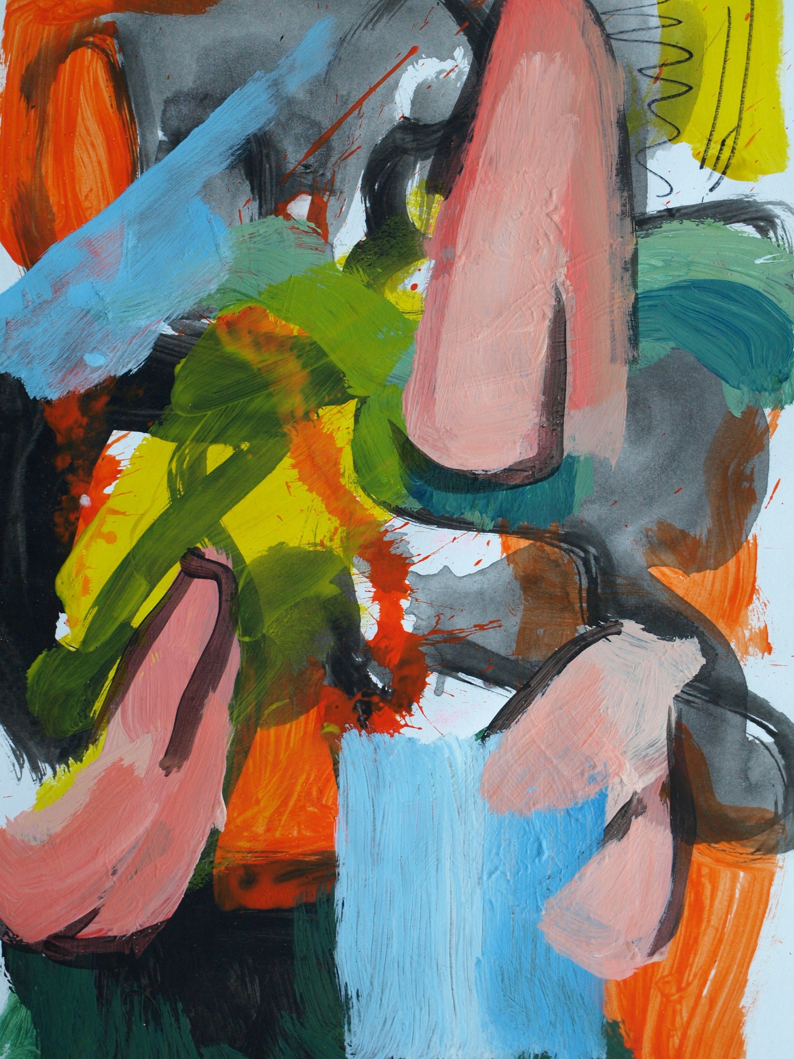 Peter Klashorst - Abstract landschap 4 - Acrylverf op papier - 2016 kopen? Bied vanaf 30!