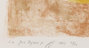 Jan Dijker - Litho, Z.T. Abstracte compositie - Ingelijst kopen? Bied vanaf 35!