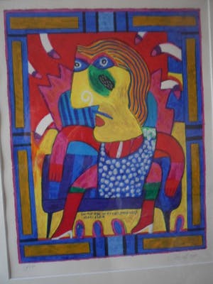 Clemens Briels - Zeefdruk, Got the bibs on at yoe's stone crab miami again - Ingelijst kopen? Bied vanaf 100!