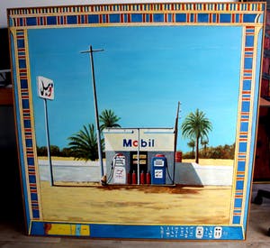 Ton Leenarts - Acryl op doek: Mobil Station (Egypte) - 1981 kopen? Bied vanaf 850!