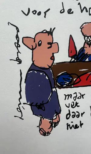 Herman Brood - Kleurenzeefdruk, genummerde oplage | 'Een botje voor de hond' | 2000 kopen? Bied vanaf 1!