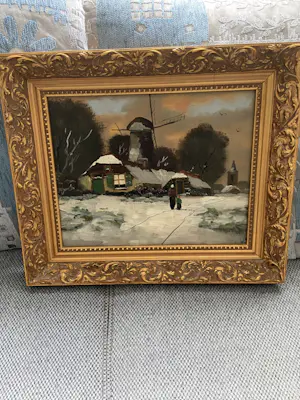 Niet of onleesbaar gesigneerd - Drie mooie schilderijen in lijst kopen? Bied vanaf 1!