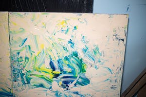 Dominik Smolik - Diptych Naples Yellow Red Light Impasto kopen? Bied vanaf 1!