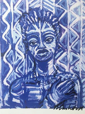 Peter Klashorst - Afrikaanse blauwe vrouw kopen? Bied vanaf 30!