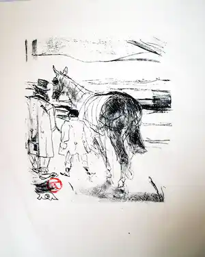 Henri de Toulouse-Lautrec - de trainer en zijn jockey vendu pour 50€ !