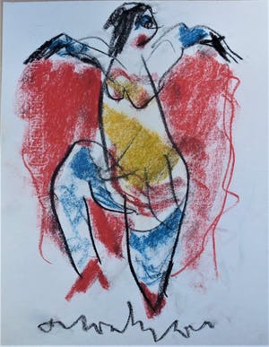 Anton Heyboer - Vrolijke kleurige danseres kopen? Bied vanaf 175!