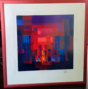 Ton Schulten - Stad in beweging , mooi gelijst verkocht voor € 395!