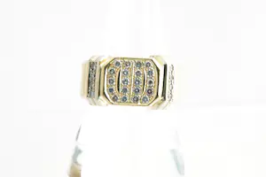 77 - Apart vormgegeven 18 Krt bicolor fantasie ring met 0.30ct diamant kopen? Bied vanaf 470!