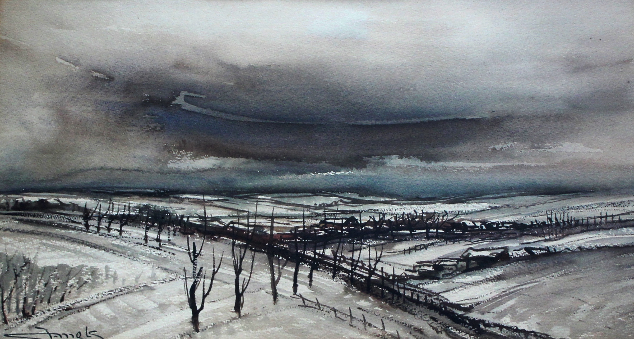 Jacques Mels - ingelijst winterlandschap kopen? Bied vanaf 65!