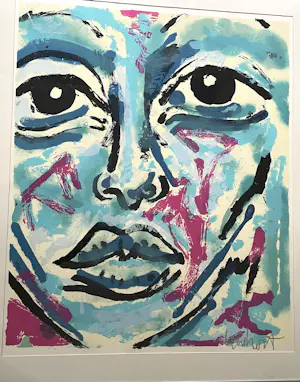 Peter Klashorst - Blue Face kopen? Bied vanaf 170!