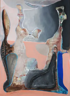 Kees Wagemaker - Acryl op papier, Versteend gezelschap - Ingelijst kopen? Bied vanaf 100!