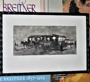 Willem Steelink (jr.) - Plein bij Avond, ets naar Breitner + 4 boeken verkocht voor € 45!